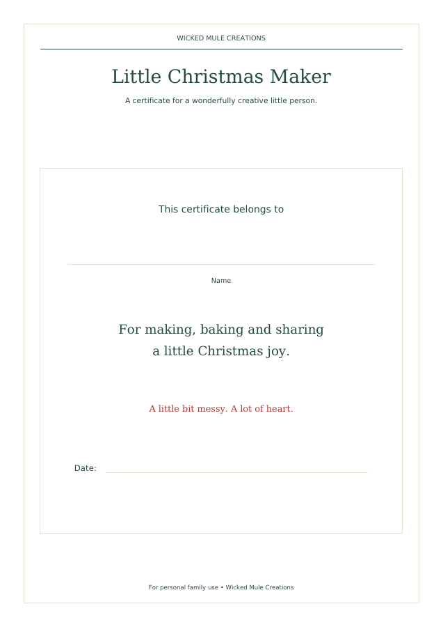 Preview of Little Christmas Maker A4 printable